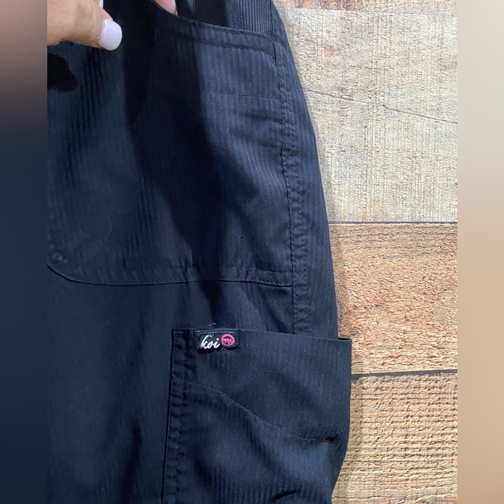 Koi Lite Slim Fit Mechanical Santa Monica Black Scrub Pants Sz Medium Petite - Picture 2 of 6